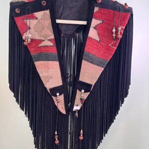 Vintage 1990s S.Hyde For Signature Rugs Of Dallas Wearable Art Suede Leather